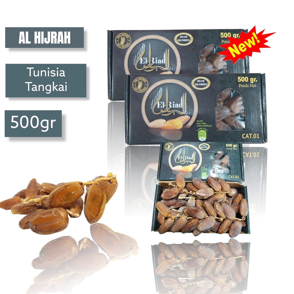 Kurma tangkai tunisia 500gr [KEMASAN PLASTIK TEBAL]