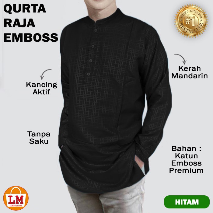 TERMURAH TERLARIS [ COD &amp; Gratis Ongkir ] Baju Muslimin Pria Jumbo QURTA RAJA EMBOSS Lengan Panjang TERBARU LMS 26139 26141 26143 26145