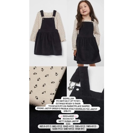 Baju Dress Set Overall Kaos Anak Perempuan H&M HnM HM Authentic - ORIGINAL SALE STORE