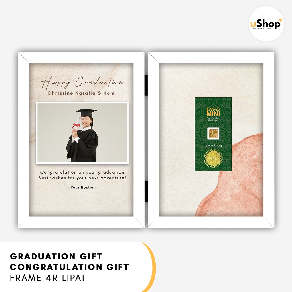 Congratulation Gift Kado Wisuda Frame 4R Lipat / Souvenir Graduation