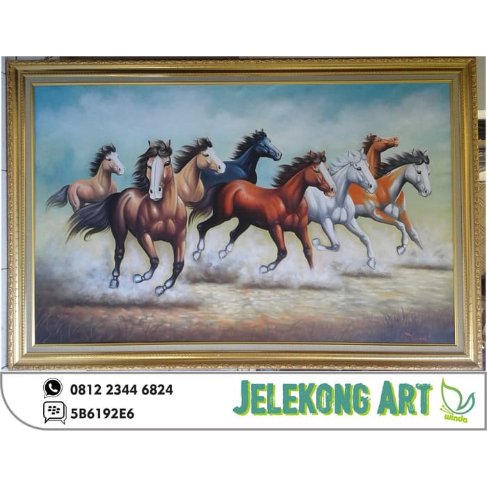 Jual Lukisan Kuda Ukuran 135 x 85 cm Jelekong Terlaris