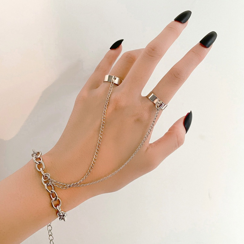 Siy Fashion Cincin Ganda Jari Gelang Adjustable Gelang Tangan Rantai Gelang Wanita Pria Perhiasan