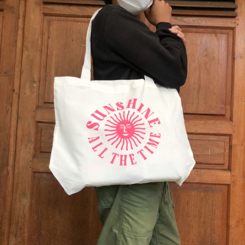 TOTEBAG Sunshine CASUAL Tote Bag Aesthetic Kekinian Tote bag Landscape Muat Laptop