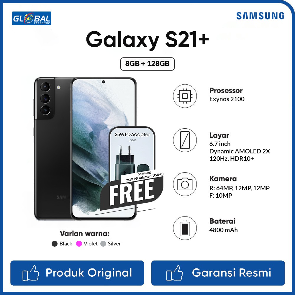 Samsung Galaxy S21 Plus Smartphone [8/128GB]