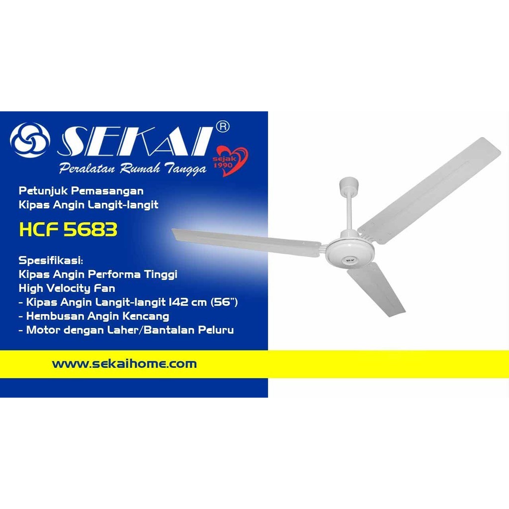 SEKAI Ceiling Fan 56 Inch HCF5683Kipas Angin Langit Langit HCF 5683 BESI MANTAP