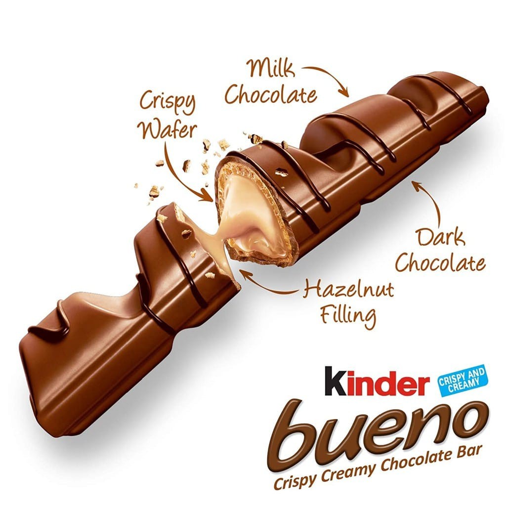 Ikhsan Ferdinan Kinder Bueno - Crispy Creamy Chocolate & Hazelnut Bar (2 Bar/Pack) - 43 Gr