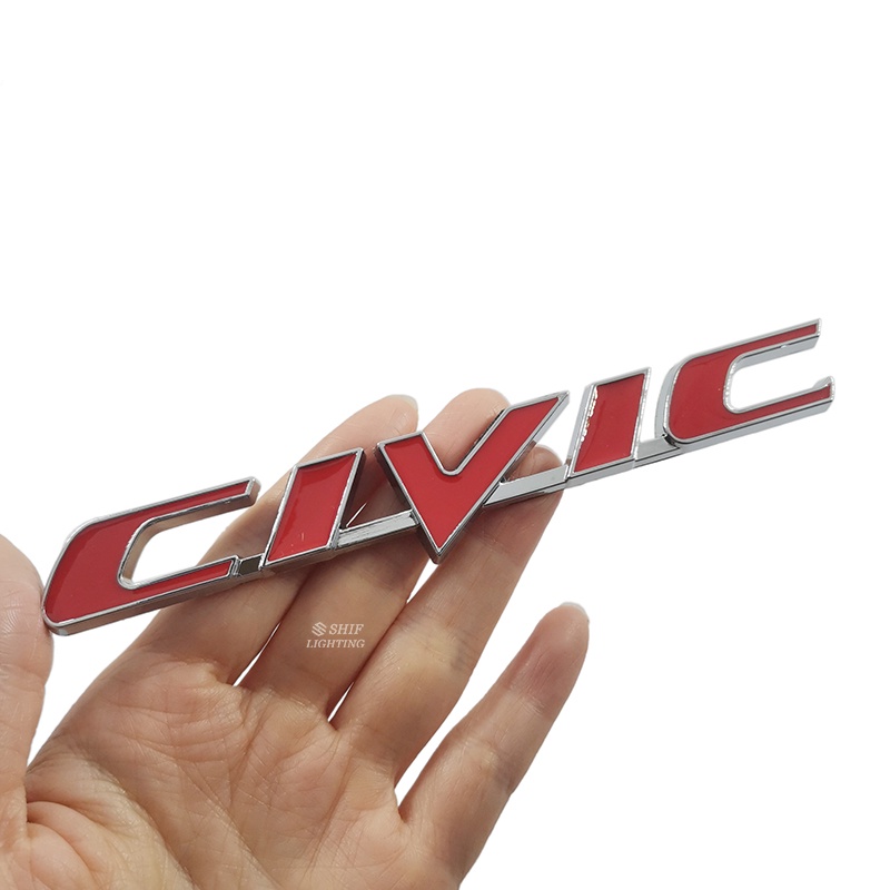 1pc Stiker Emblem Logo CIVIC Bahan Metal Untuk Bagasi Belakang Mobil HONDA