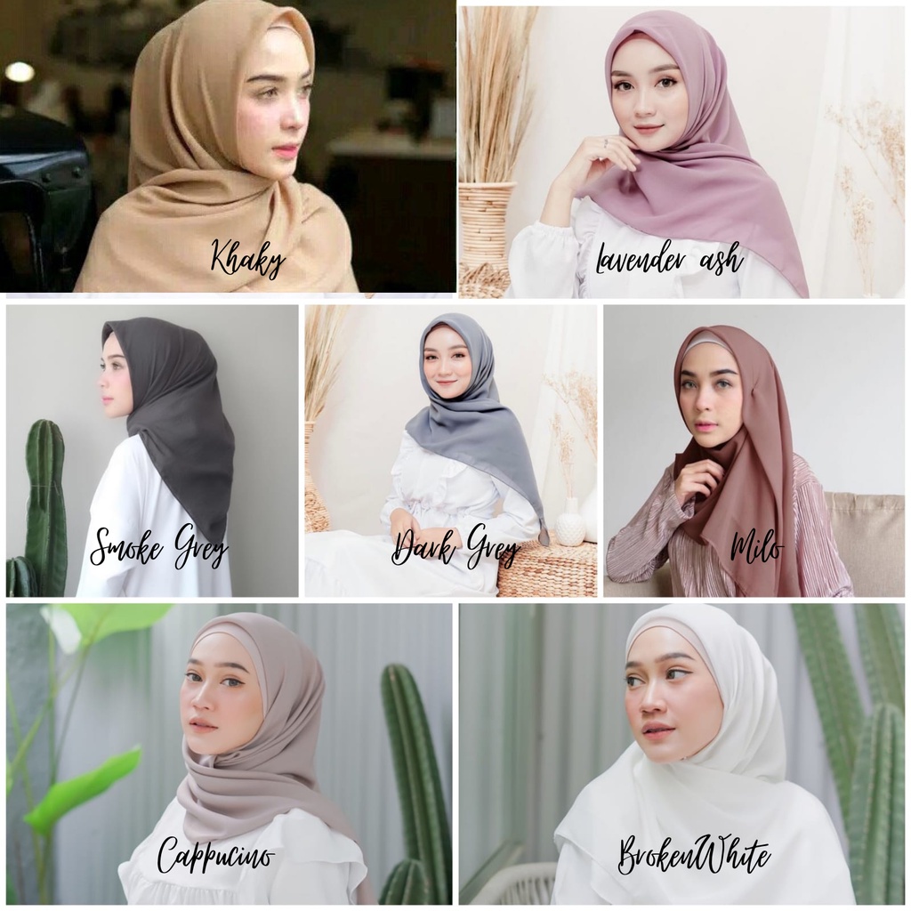 HIJAB BELLA SQUARE SEGIEMPAT HARGA TERMURAH / WARNA TERLENGKAP - YELONIX