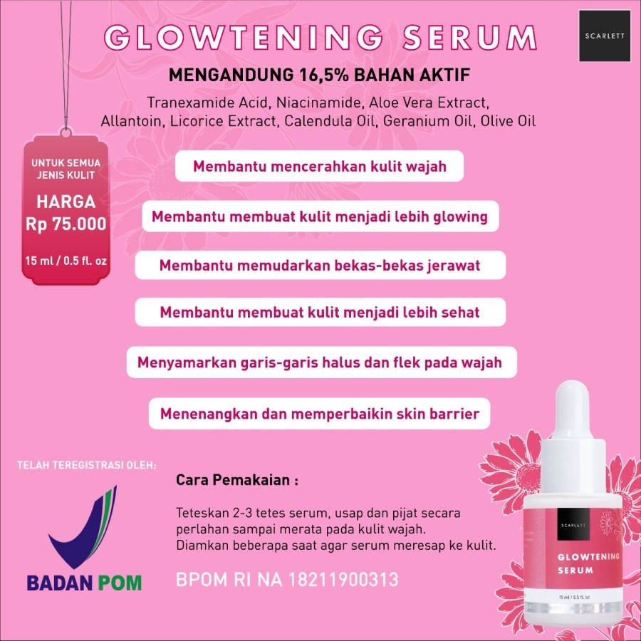 SCARLETT WHITENING GLOWTENING SERUM