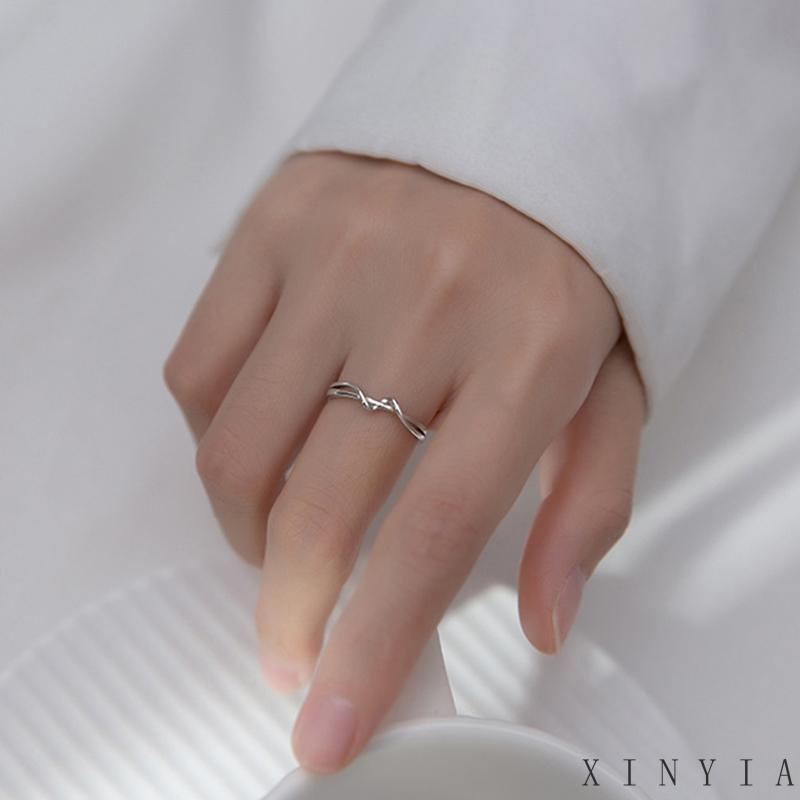 Cincin Jari Telunjuk Geometris Model Terbuka Untuk Wanita