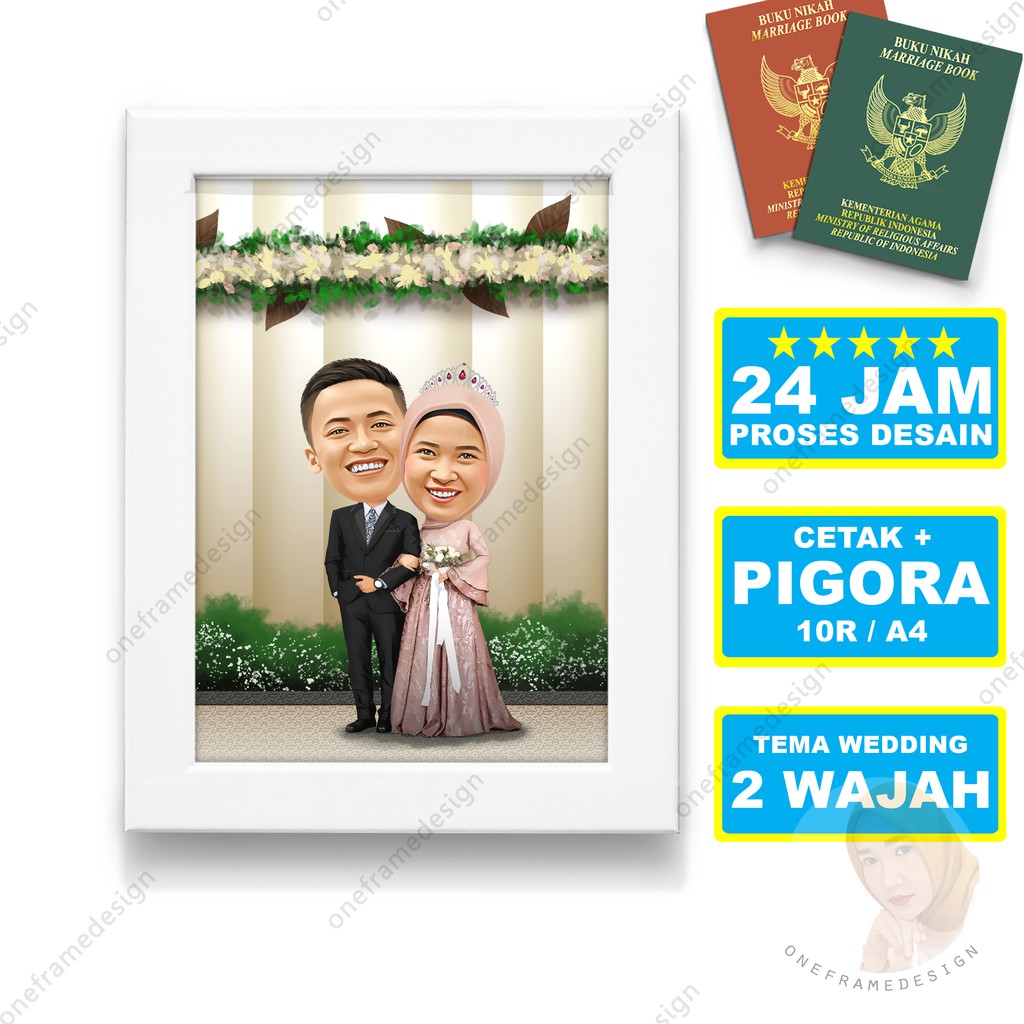 

Kado Wedding Pigora 10RS A4 Karikatur Jas Gaun Nikah Gift
