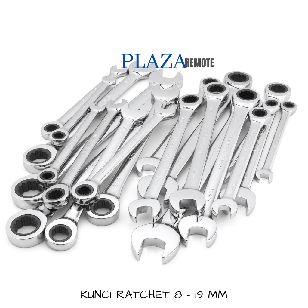 KUNCI RING PAS RATCHET 2IN1 BOLAK BALIK PANJANG 14 MM