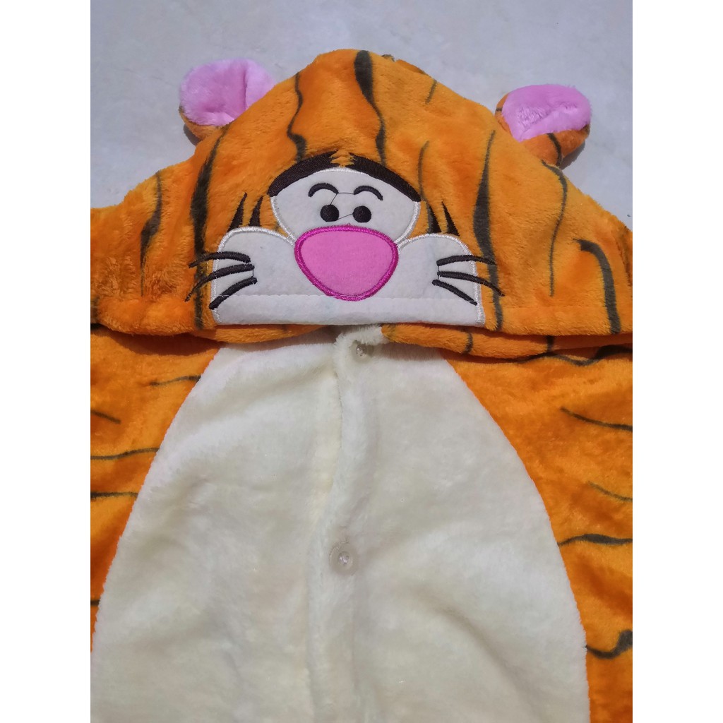 Kostum Lucu Anak Tiger Import Baju Piyama Animal Binatang Tidur Onesie Costume Laki Perempuan