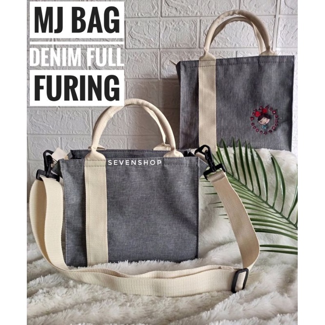 MJ BAG tas slempamg denim tas bordir