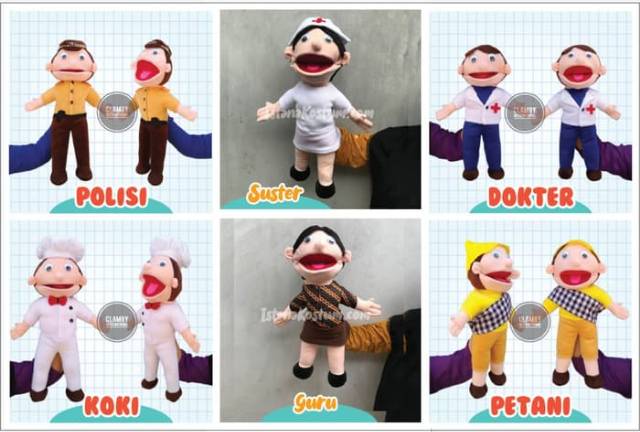 Boneka Tangan Muppet Profesi Dokter Perawat Murah |Mainan Edukasi Anak