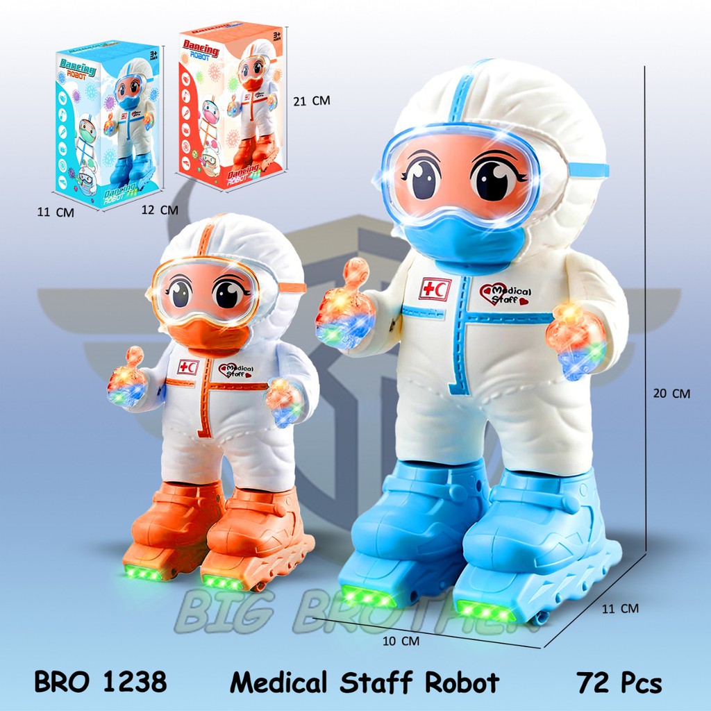 MURAH BRO1238 Robot Robotan Dance Joget Covid Corona Tenaga Medis Mainan Anak BIGBROTHER