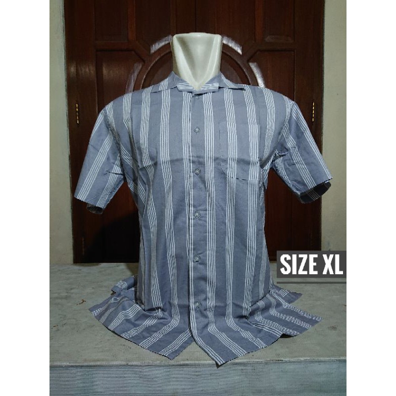 KEMEJA PENDEK PRIA STRIP SHIRT KUALITAS PREMIUM