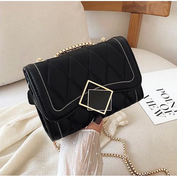 BJ1359 - BLACK/WHITE - TAS PESTA CLUTCH SLEMPANG JINJING TOTEBAG HANDBAG TALI RANTAI TAS WANITA FASHION IMPORT MODIS ELEGAN TERMURAH TERLARIS TERBARU BAGSTORE JAKARTA TAS BATAM VC86714 ELJ359 BQ2657 LT1086 CR7100