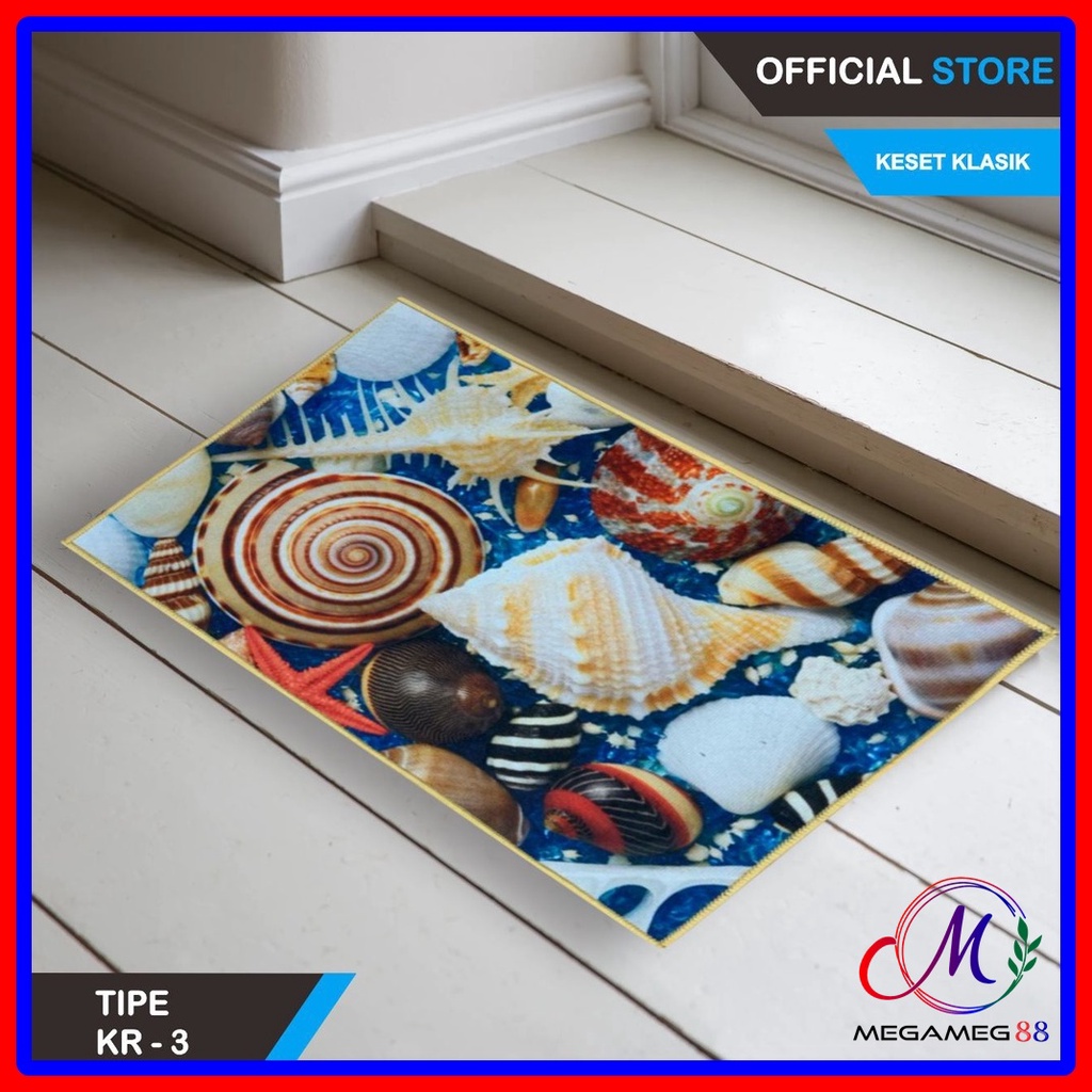 Keset Lantai Anti Slip Permadani Bulu / Karpet Lap Kaki Motif Keren Elegan / Keset Karakter 40x60cm 