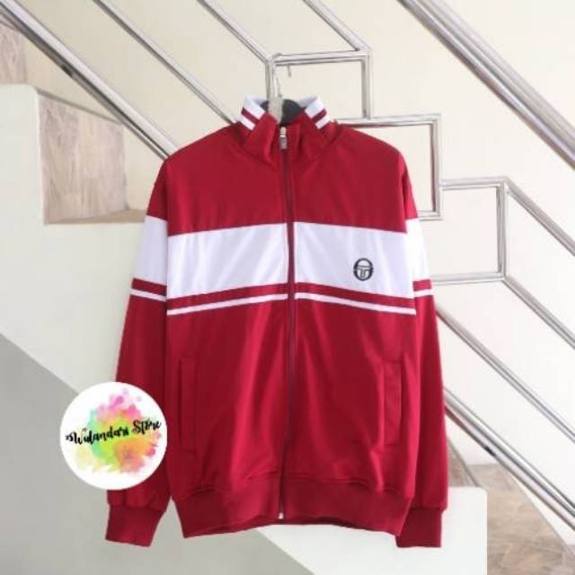 Jaket Casual Sergio Thacini Damarino Merah List Putih