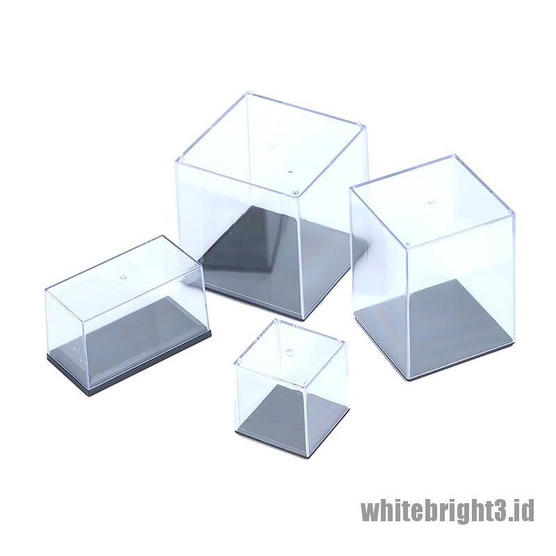 (white3) Kotak Display Action Figure Bahan Plastik Akrilik Transparan Anti Debu