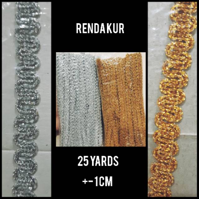 [1 BUNGKUS] RENDA KUR EMAS PERAK 1 CM