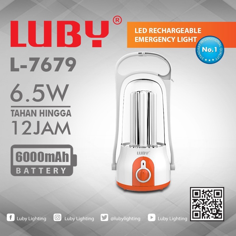 LAMPU EMERGENCY LUBY L-7679 TAHAN HINGGA 12 JAM