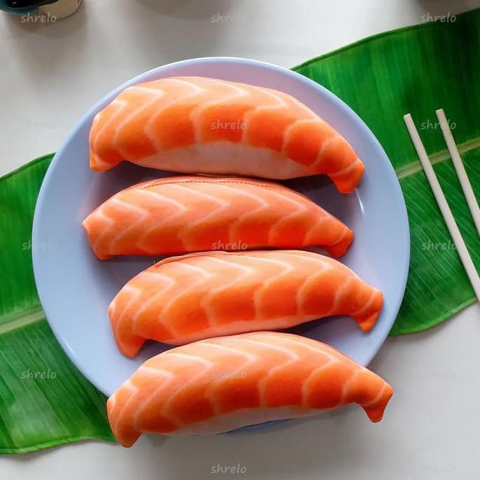 BONEKA SALMON SASHIMI BUAT PENGGEMAR SUSHI DAN MAKANAN JEPANG