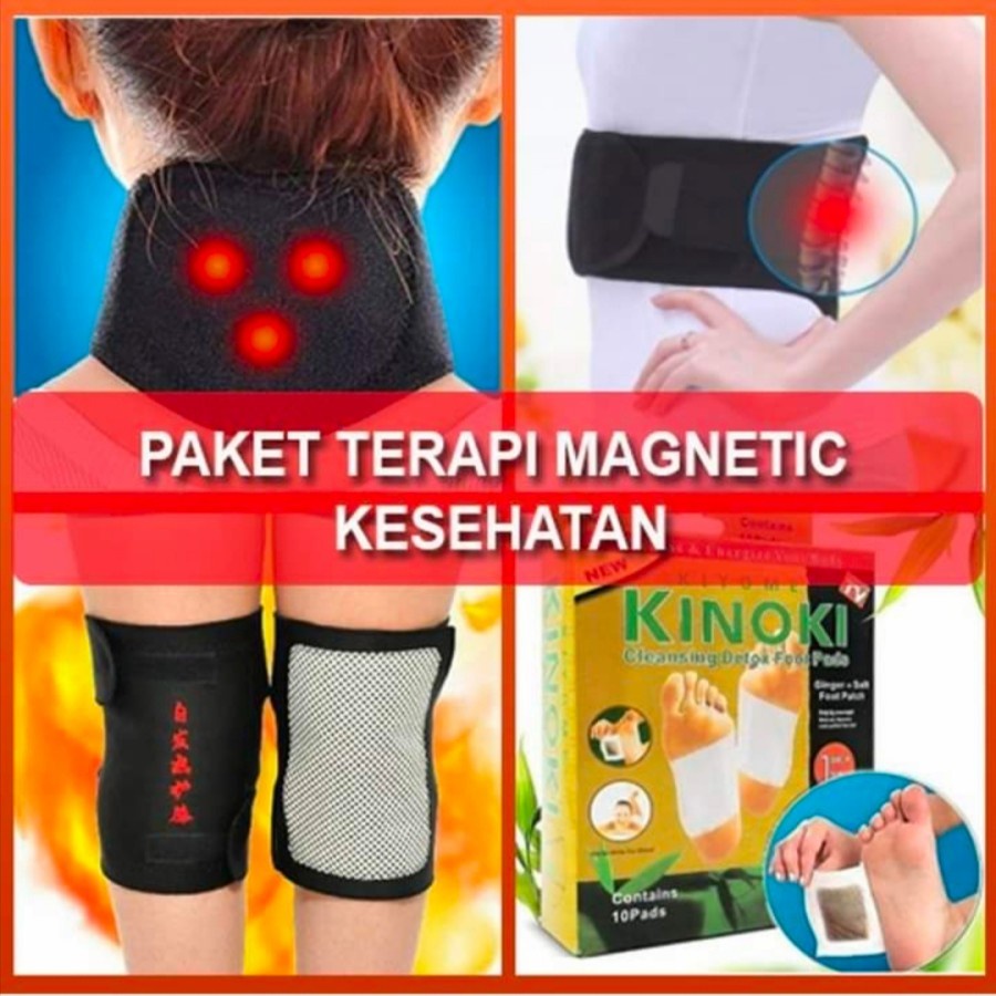 PAKET 4 IN 1 ALAT TERAPI MAGNET PINGGANG - LEHER - LUTUT - TELAPAK KAKI