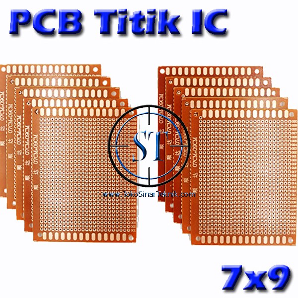 7x9 CM PCB Titik Lubang IC ( Matrix Circuit Board Bakelite Solder ) 1 sisi Board Lobang Ic 7 x 9 cm