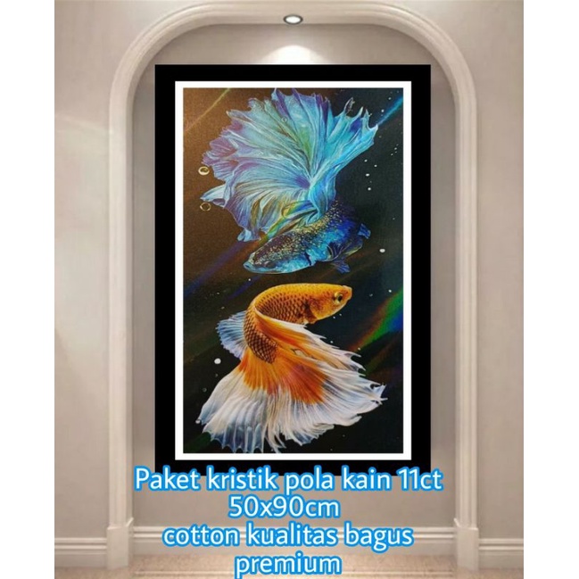 paket kristik gambar ikan cupang 11ct