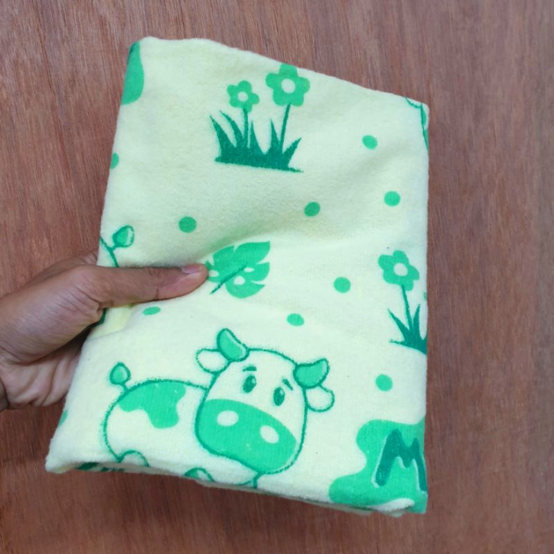 Handuk Bayi 60x110 cm Handuk Baby Lembut Ivory BORDIR / SABLON-Kuning (Iv Sablon)
