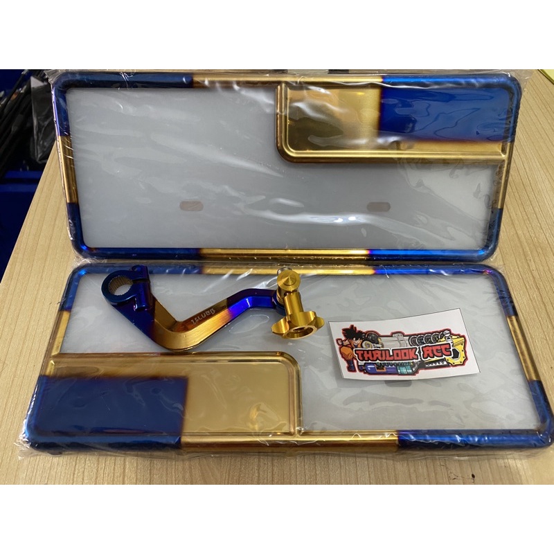 bingkai plat no twotone plus paha rem nui petir bakar universal cocok untuk semua motor