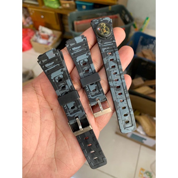 Strap Tali jam Tangan Karet Rubber loreng Kompas 18mm