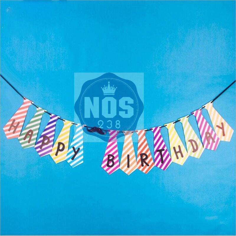 Banner Flag Happy Birthday Motif Dasi/Hologram