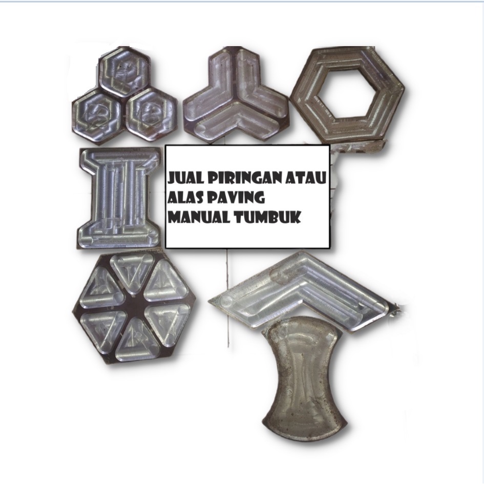 Piringan paving manual gebuk(segi enam,wajik 3D,3 berlian,kapak, benteng,model V 3D)