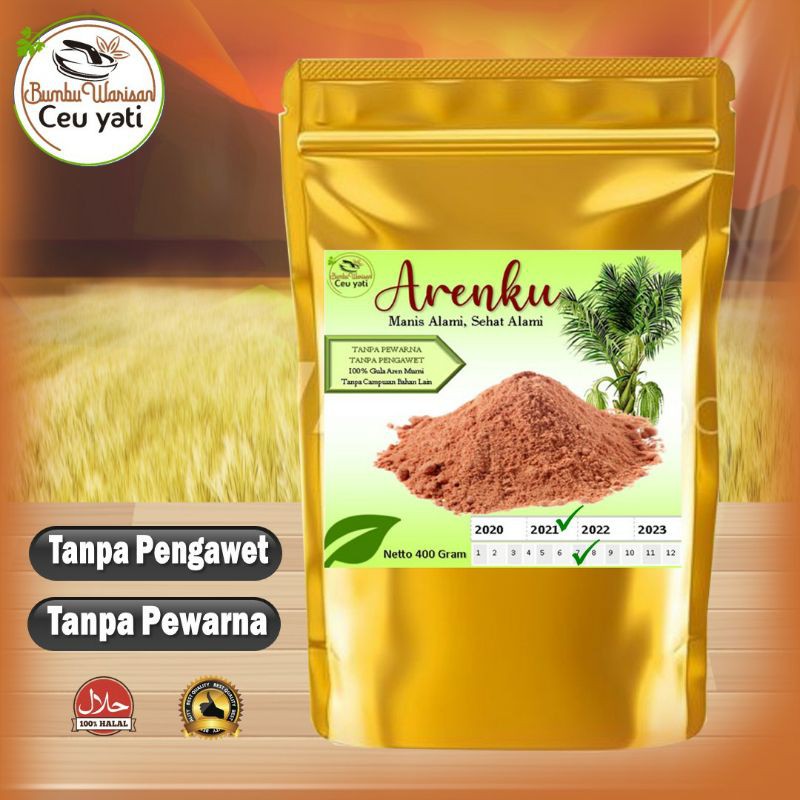 

ARENKU - Gula semut Aren - 400 gram - Gula bubuk aren 100% Murni pohon nira Manis Tanpa pengawet