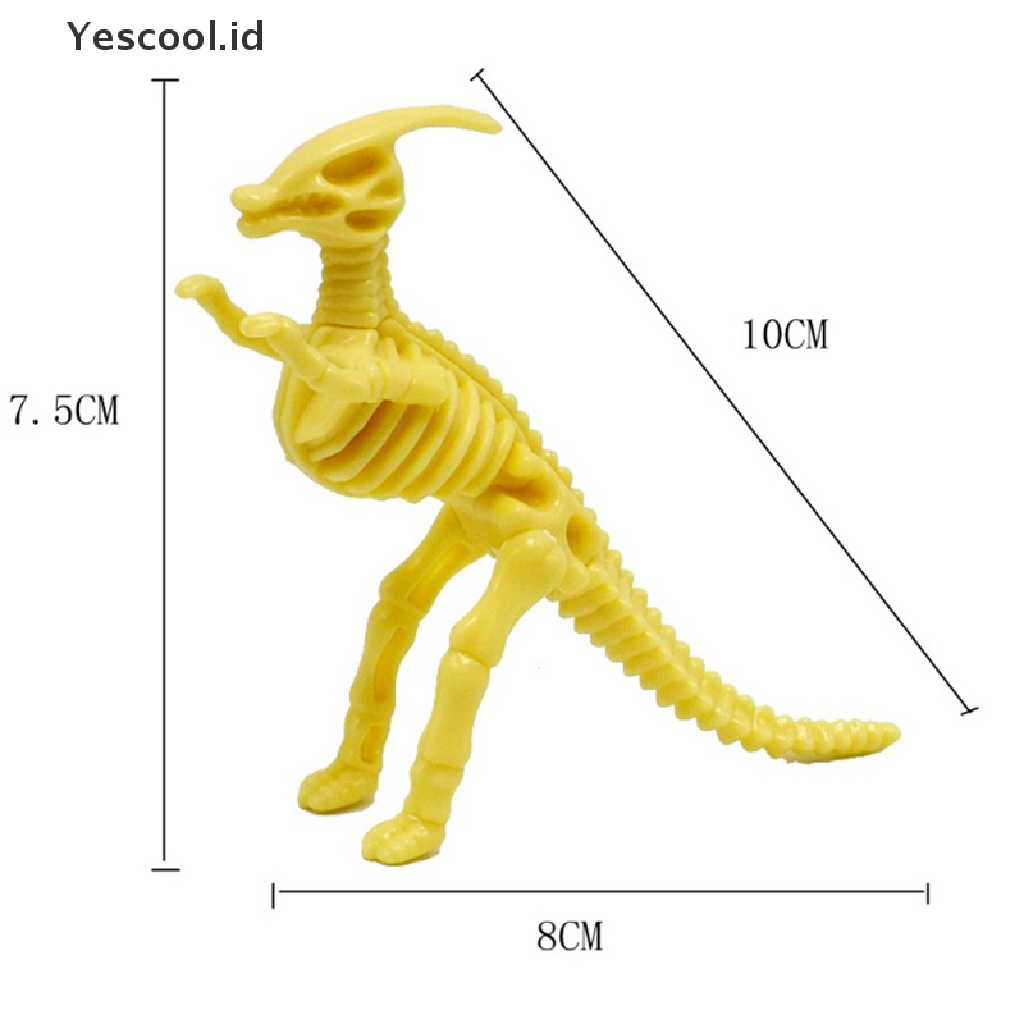 (Yescool) Mainan Edukasi puzzle Simulasi Tengkorak Dinosaurus Bahan Plastik Untuk Anak DIY