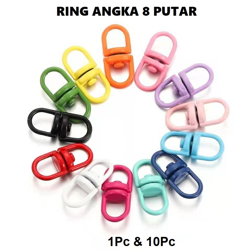 Gantungan Kunci Putar Warna-Warni/Ring Angka 8 Putar Warna/i Harga/Pc