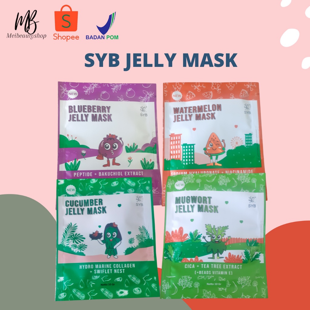 SYB Jelly Mask Blueberry | Cucumber | Mugwort | Watermelon 10gr - Face Mask | Masker