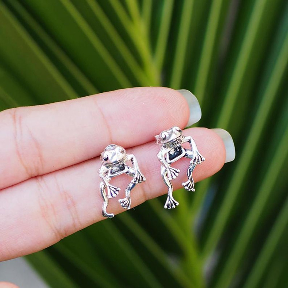 Mxbeauty Anting Stud Bentuk Katak Bahan Logam Warna-Warni Gaya Punk Korea Untuk Hadiah Ulang Tahun