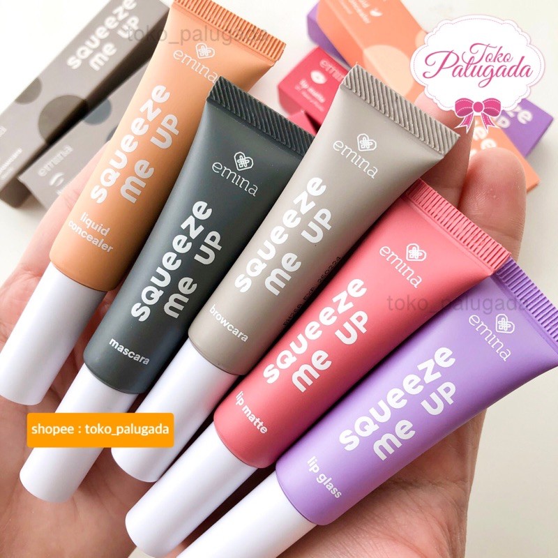 [BISA COD] Emina Squeeze Me Up - Mascara Browcara Lip Glass Lip Cream Liquid Concealer