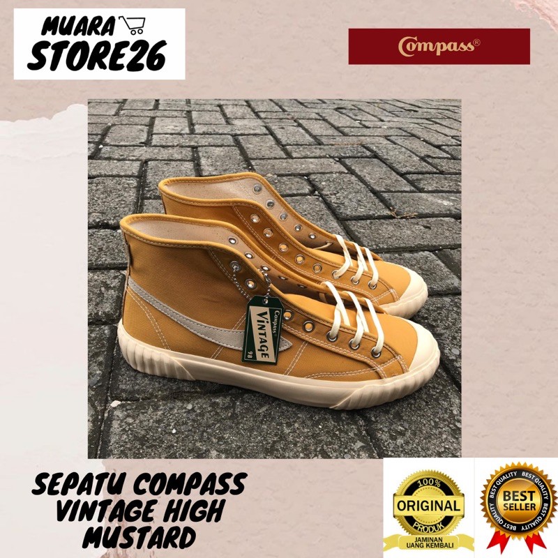 Sepatu Compass Vintage High Mustard