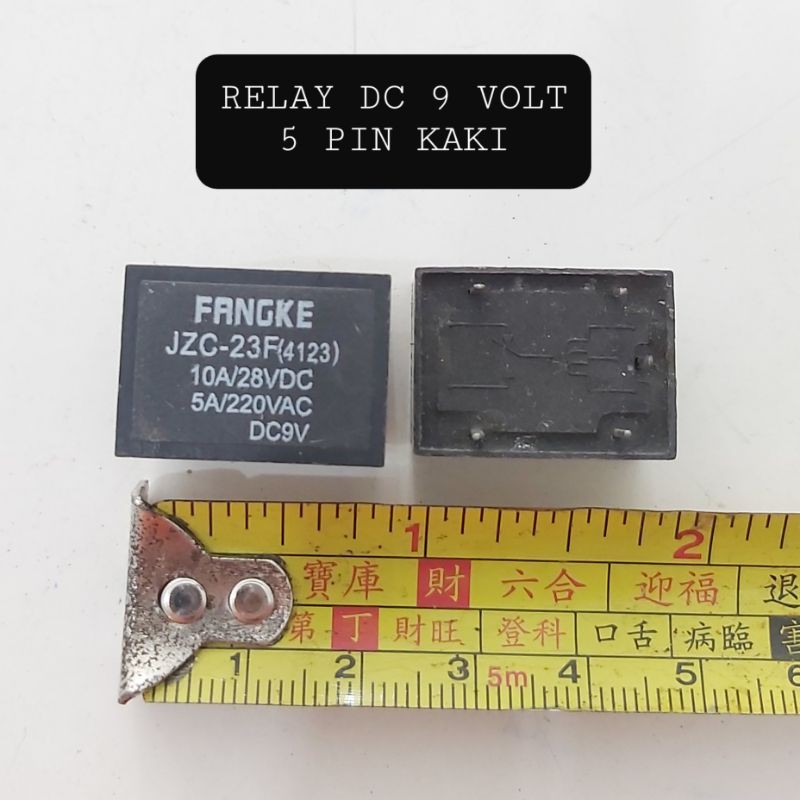 RELAY DC 9 VOLT 5 PIN KAKI 10A