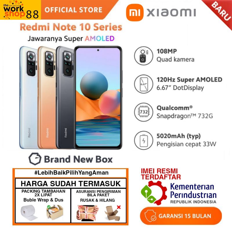 HP Baru Xiaomi Redmi Note 10 PRO 10S NFC Ram 8/128 6/128 6/64 4/64