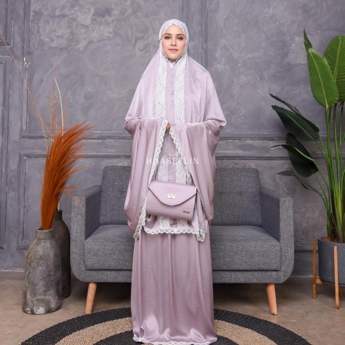 Hijaberlin Khadijah Prayer Set Lavender Mukena Travel Premium Armi Sil Katrinanoflina