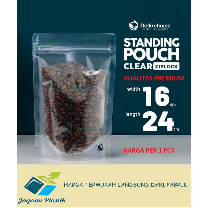 PLASTIK STANDING POUCH MURAH ZIPLOCK CLEAR