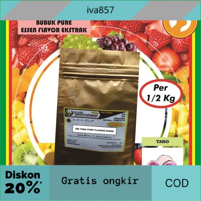 

PROMO Bubuk Taro Murni Essen Flavour Ekstrak 500 Gram Serbuk Ubi Taro Pure GRATIS ONGKIR
