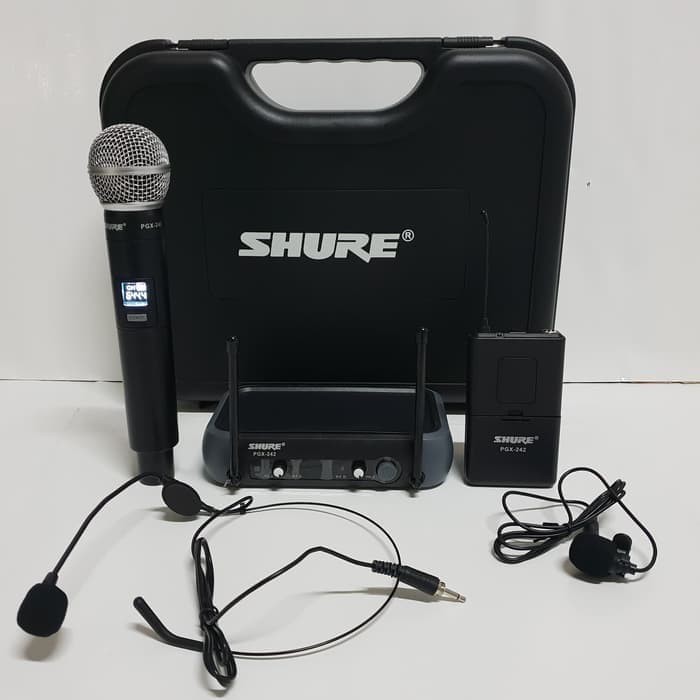 Mic wireless shure PGX 242 ( Pegang + Pegang ) ( Pegang + Jepit Headset ) ( Jepit + Headset )