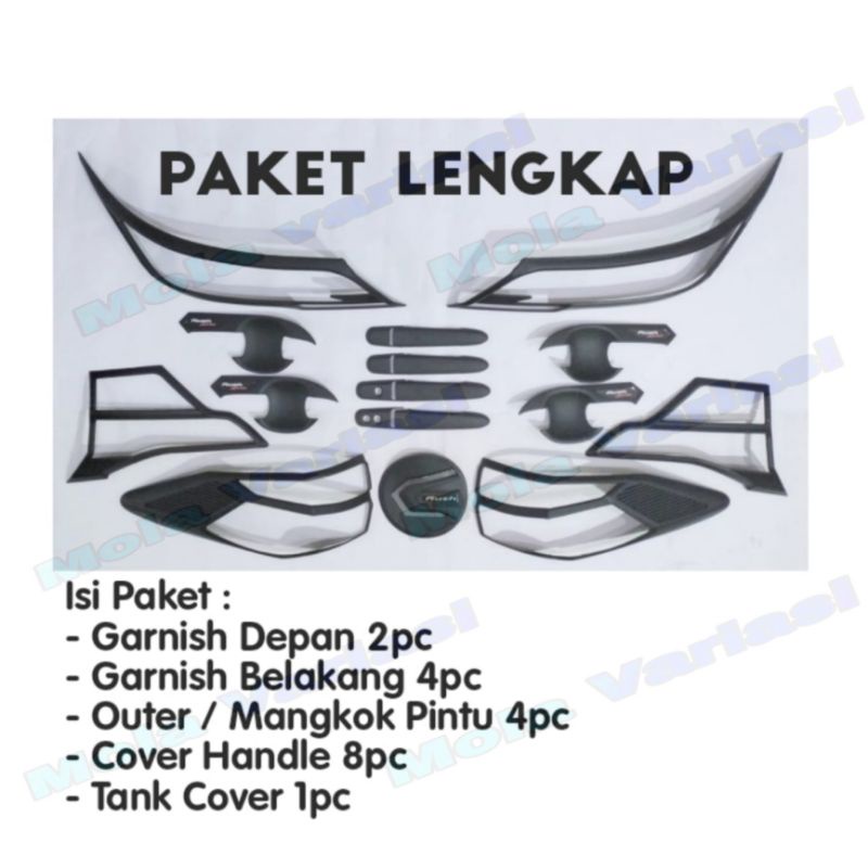 Paket Outer Handle Tank Cover Garnish Lampu Rush 2018 - 2021